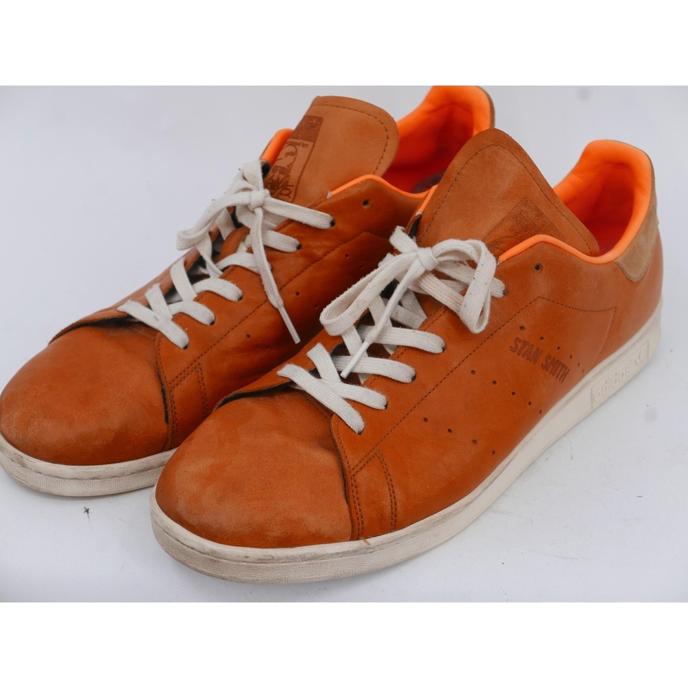 Adidas Stan Smith Shoes Orange Leather Tennis Sneakers Men's Size 16 BB0040